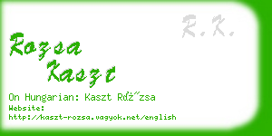 rozsa kaszt business card